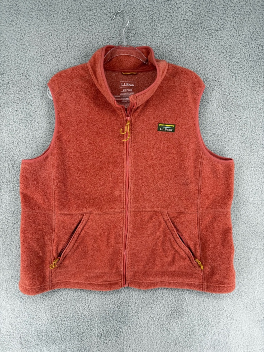 L.L.Bean Rust Zip-Front Fleece Vest